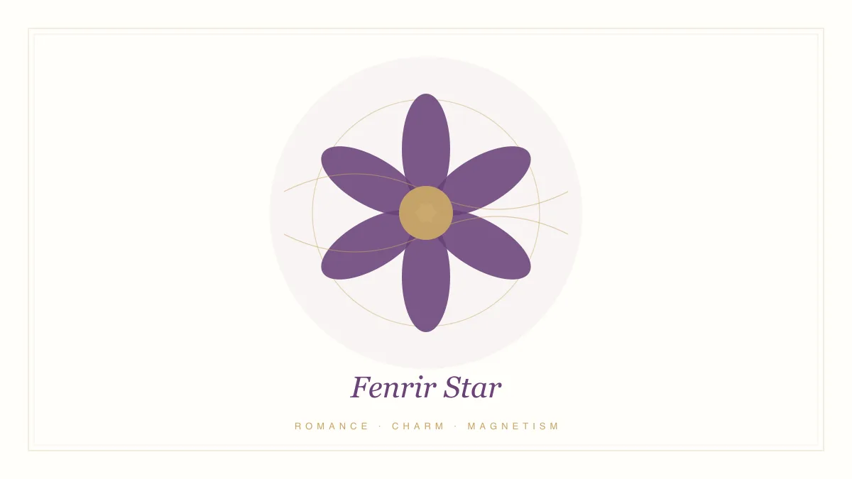 Fenrir Star illustration — the romance and magnetic charm star in Purple Star Astrology