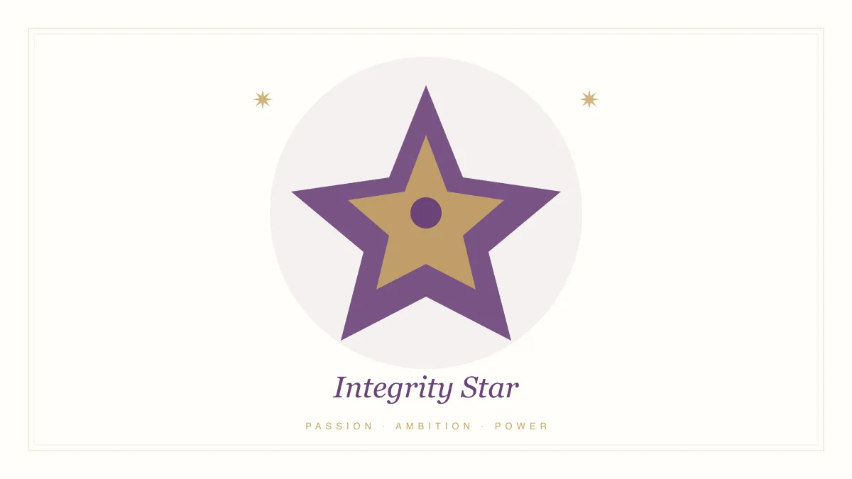 Integrity Star illustration — passion, ambition and inner power in Purple Star Astrology