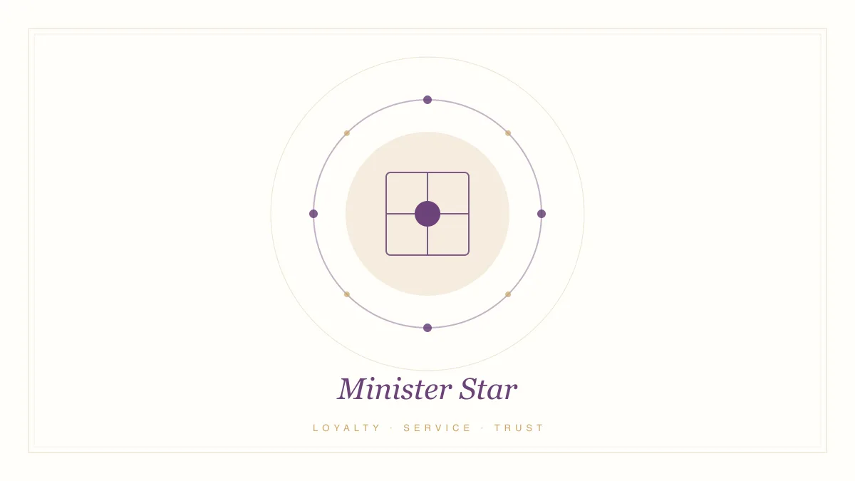 Minister Star illustration — the loyal seal star of service in Purple Star Astrology